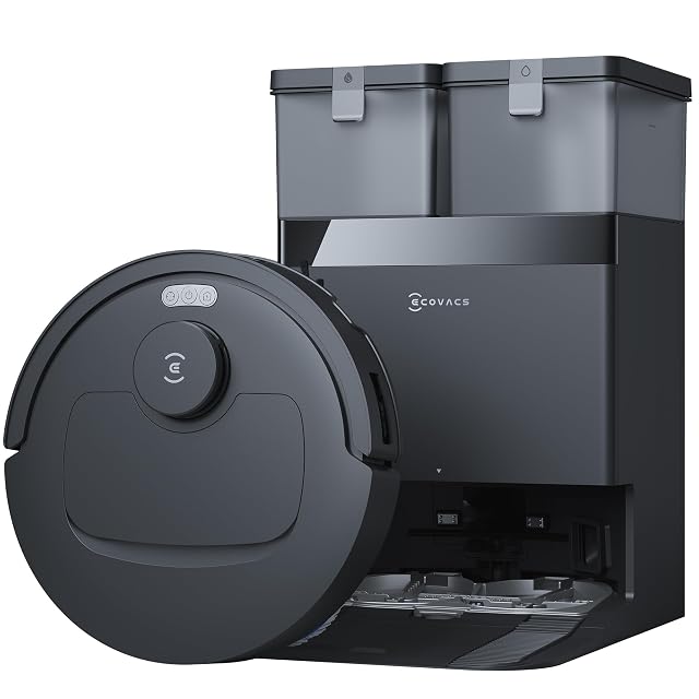 Robot aspirapolvere lavapavimenti Ecovacs Deebot T30e Omni con sistema di spazzole antigroviglio, fotografia di prodotto