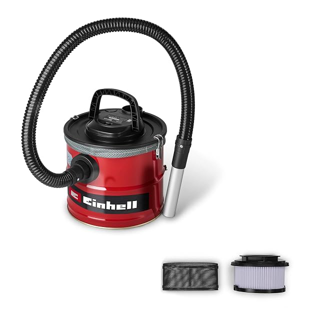 Aspiracenere Einhell TC-AV 1830 D con contenitore in acciaio da 18 litri e tubo di aspirazione in alluminio, fotografia del prodotto