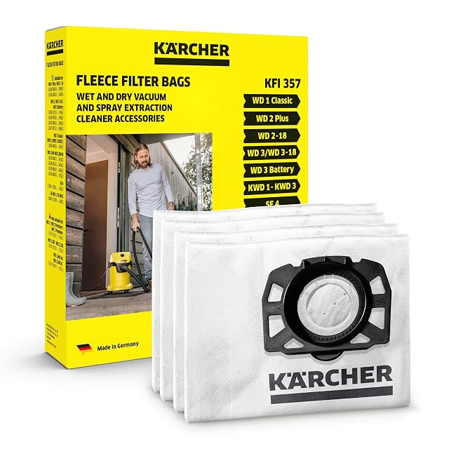 Sacchetti filtro in feltro a tre strati Kärcher KFI 357, confezione da quattro, fotografia del prodotto