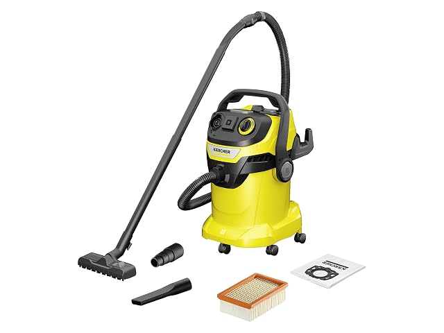 Aspiratore solidi e liquidi Kärcher WD 5 P V con filtro piatto pieghettato e presa per elettroutensile, fotografia del prodotto
